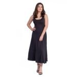 24seven Comfort Apparel Slim Fit A Line Sleeveless Maxi Dress