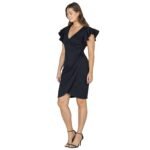 24seven-Comfort-Apparel-Womens-V-Neck-Ruffle-Sleeve-Knee-Length-Dress