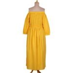 NOVICA-Cotton-off-shoulder-maxi-dress-Marigold-Muse