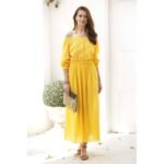 NOVICA-Cotton-off-shoulder-maxi-dress-Marigold-Muse